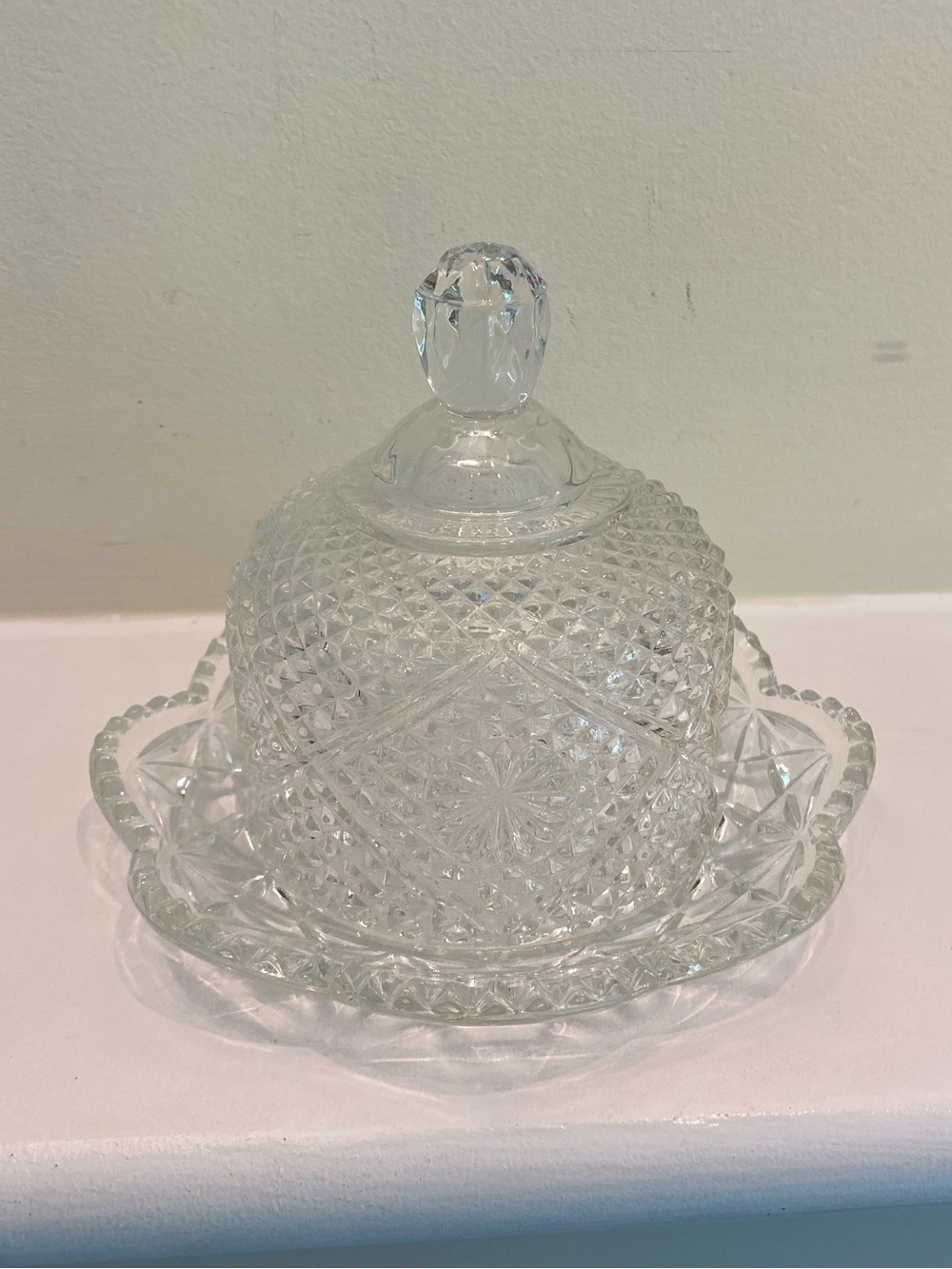 Vintage AVON 2 Piece Fostoria Glass Butter Dish with Dome Lid